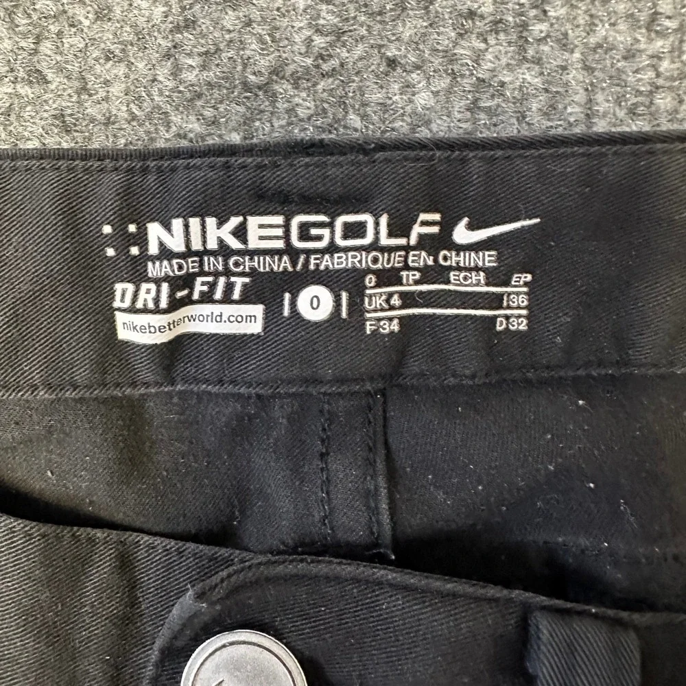 Nike Golf Pants Womens Size 0 Black Dri-Fit Straight Leg Athletic Performance